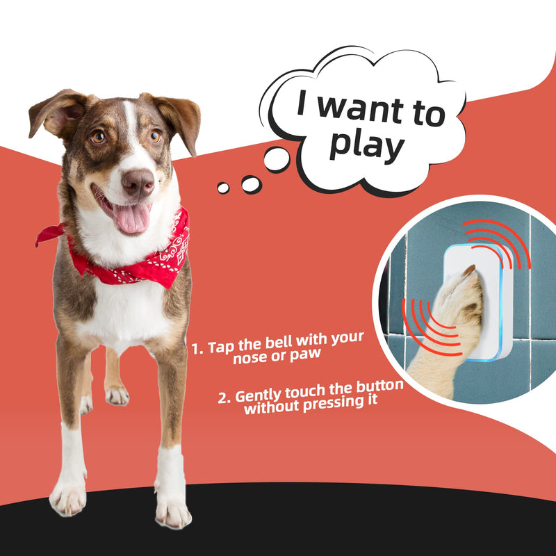 Wireless Doorbell with Flashing Light 1200Ft Door Bell for Dog Touch Bell Communication Doorbell with 1 Battery Waterproof Button & 1 Plug in Receiver white - BeesActive Australia
