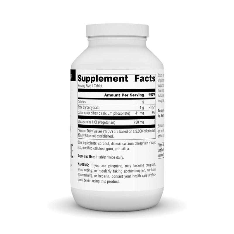 Source Naturals Vegetarian Glucosamine, 750 mg, Promotes Healthy Joints* - 240 Tablets