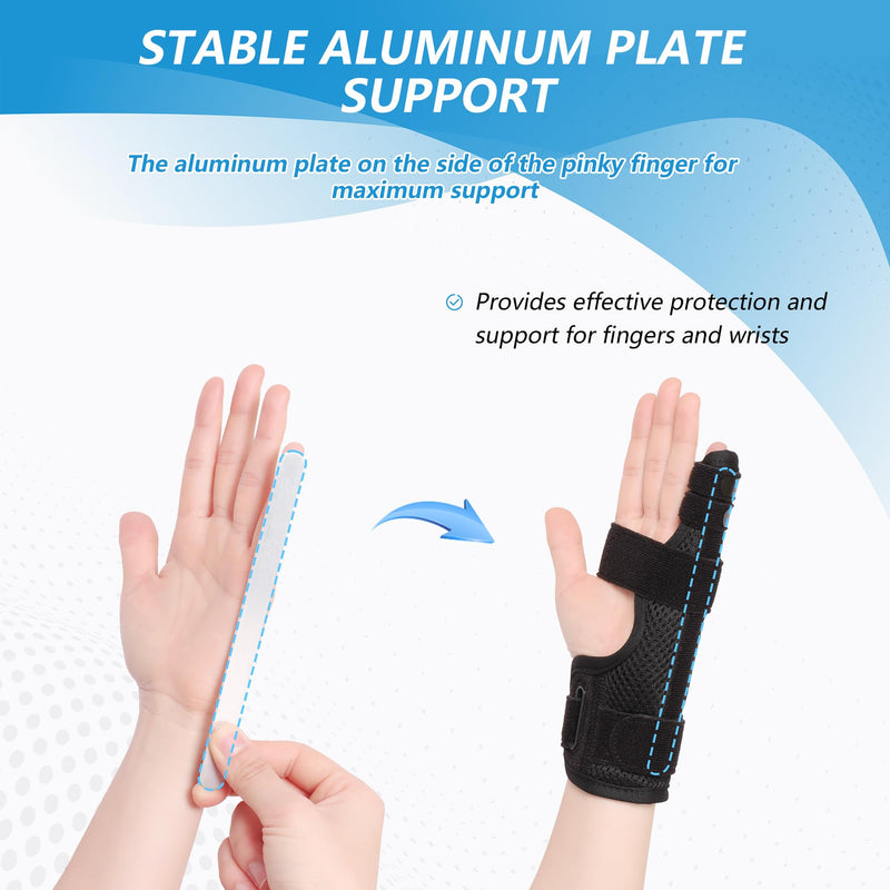 Pinky Finger Splint, Finger Splint for Pinky, Broken Finger, Trigger Finger, Metacarpal Splint Hand Brace, Little Finger Brace for Tendonnitis, Pain Relief, Fits for Left & Right Hand(M) M Mesh