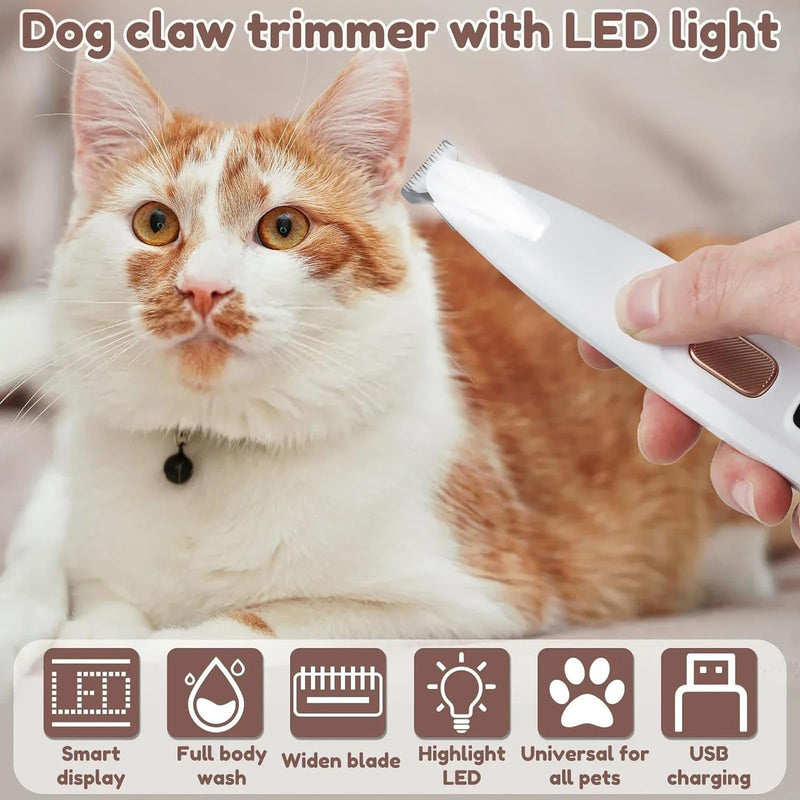 PawTrim Pro -Pain-Free Paw Grooming in Seconds, Waterproof Rechargeable Pet Paw Trimmer with LED Light, Quiet Dog Clipper, Pet Hair Trimmer for Dog Cat - BeesActive Australia