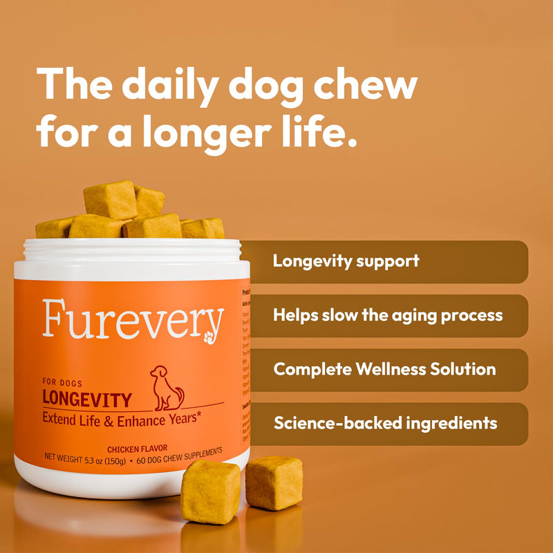 Anti-Aging Chewable Supplement for Dogs with Curcumin, Taurine, Trans-Resveratrol – Science-Backed Ingredients for Dogs to Support Aging, Wellness and Vitality - PawsPlanet Australia