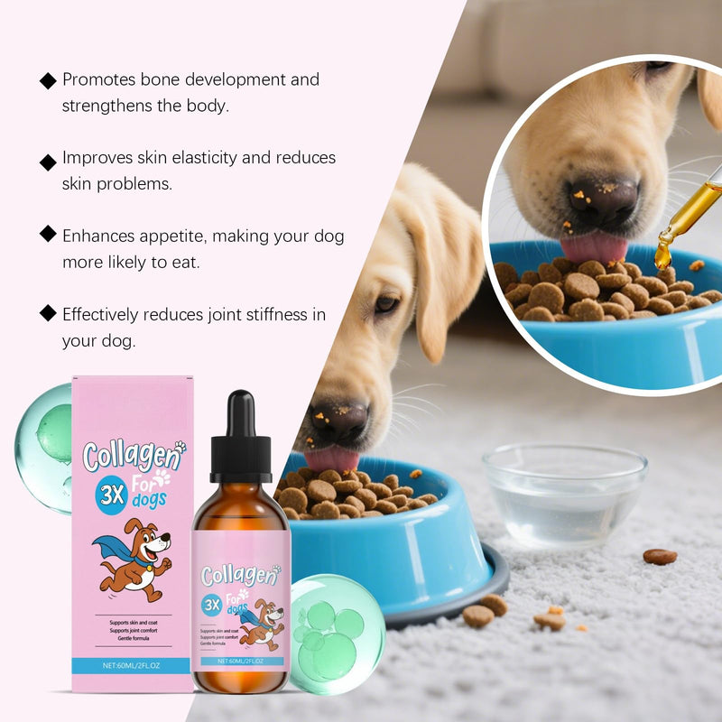 60ml Collagen for Dogs,Liquid Dog Collagen Drops,Quick Absorption C ollagen Drops for Digestion,Skin,Coat,Supports Joint Mobility,Itch Skin Relief