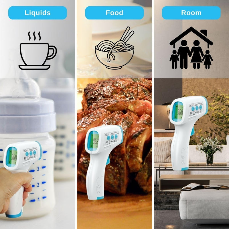 ONE-CARE Digital Infrared Thermometer HTD8813C - Non-Contact, Homedics Thermometer, High Accuracy, Fast Reading, Body & Room Temp, Newborn Baby to Adult, Fever Alarm, Large Display Pro