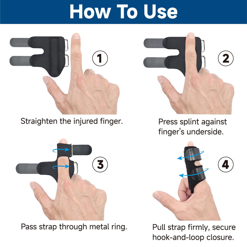 SUNBURST Finger Splint - Adjustable Trigger/Mallet Finger Brace for Thumb, Index & Middle Fingers - Easy One-Hand Fit, Breathable & Reusable for Arthritis/Injury Relief - BeesActive Australia