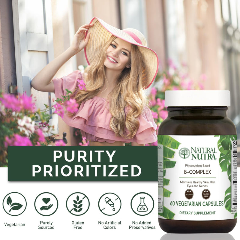 Natural Nutra Vitamin B Complex, 60 Vegetarian Capsules 60 Count (Pack of 1)
