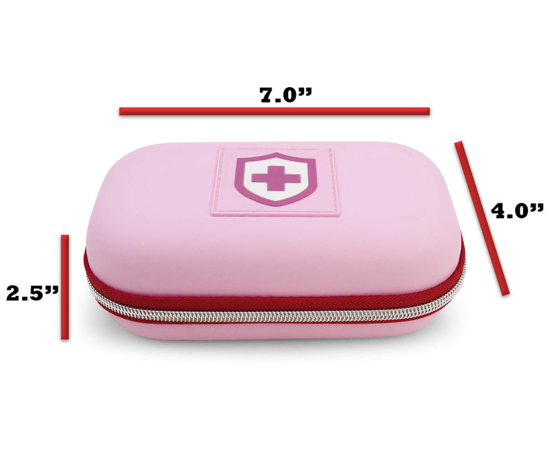 CASEMATIX Pink Compact Insulated Asthma Inhaler Travel Bag Case Compatible with Chamber Inhaler Spacer, Masks and More - Does Not Fit Spacers Longer Than 6.25 inches, Includes CASE ONLY - BeesActive Australia
