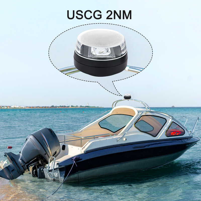 Anchor Lights,Boat Tower Light,Bimini Top LED Waketower All-Round 360 Degree White, USCG Certified 2NM,10-30Volt