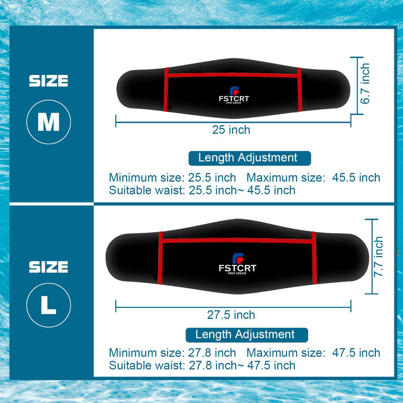 Swim Belt, Flotation Belt, Water Aerobics Belt, Swimming Belts for Adults, Pool Exercise Equipment for Adults and Children, Water Aerobic Equipment, Aqua Jogging Black+Red Medium - BeesActive Australia