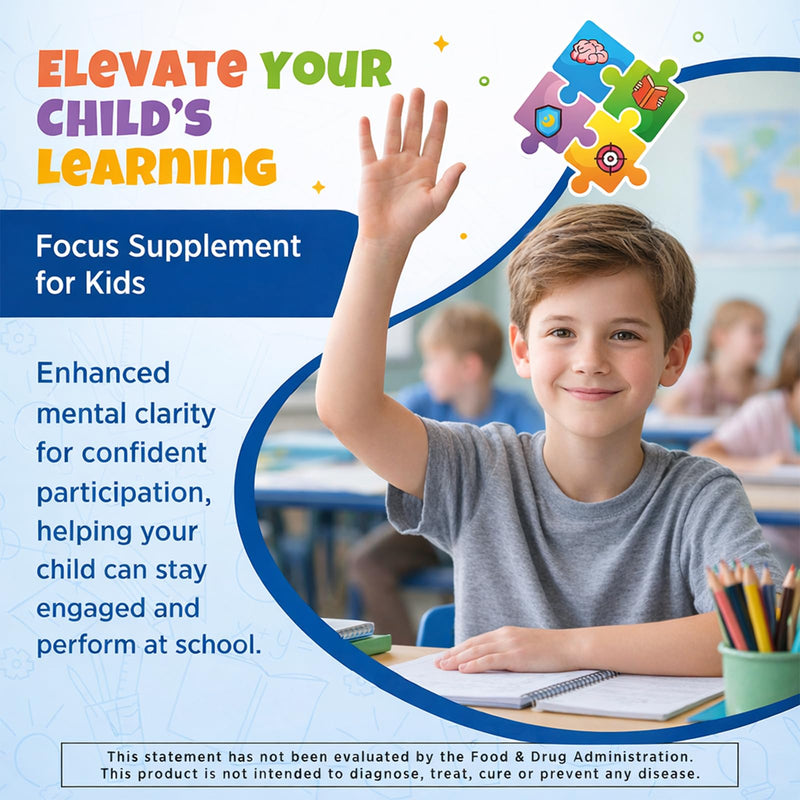 Kids Focus and Attention Supplements with Phosphatidylserine, L-Theanine, Omega-3 & Magnesium Glycinate - Kids Brain Vitamins Liquid Drops - Supports Concentration, Memory, Sleep & Mood, Strawberry 2 Fl Oz (Pack of 1)