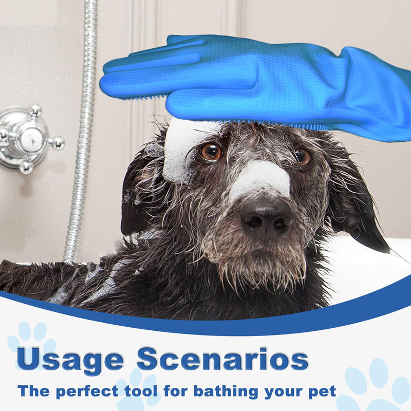 2pcs dog washing gloves and dog bath brush, 2-in-1 pet shower set | Suitable for dogs, cats, bath massage, and pet grooming - BeesActive Australia
