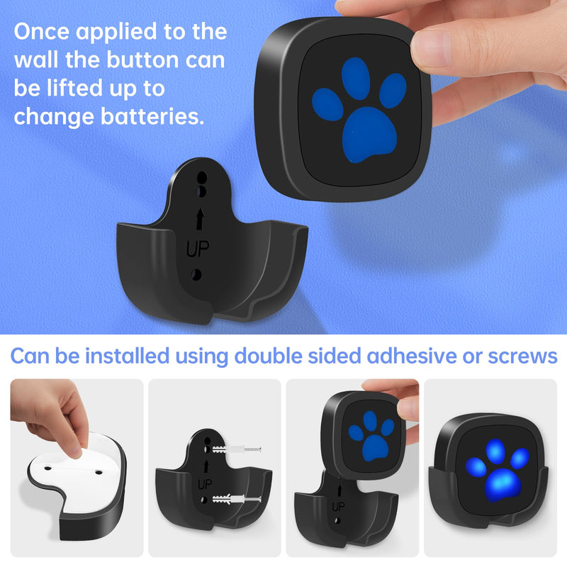 Dog Door Bell for Potty Training, Wireless Dog Doorbell Ring to Go Outside, IP65 Waterproof Touch Button, 50 Melodies & 1000 Feet Range Black 1 Reciever 1 Transmitter - BeesActive Australia