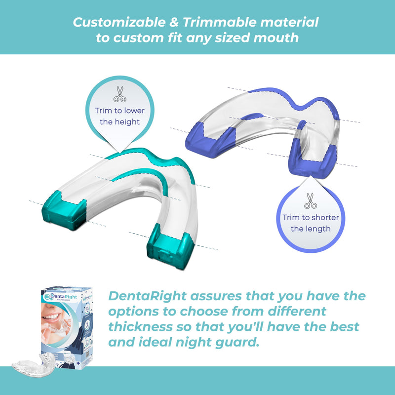 Dental Mouthguard for Bruxism, Teeth Grinding and Clenching, Pack of 6 in 3 Different Sizes Moldable, Trimmable Premium Quality Dental Night Guard for Teeth Grinding and Stops Bruxism - BeesActive Australia