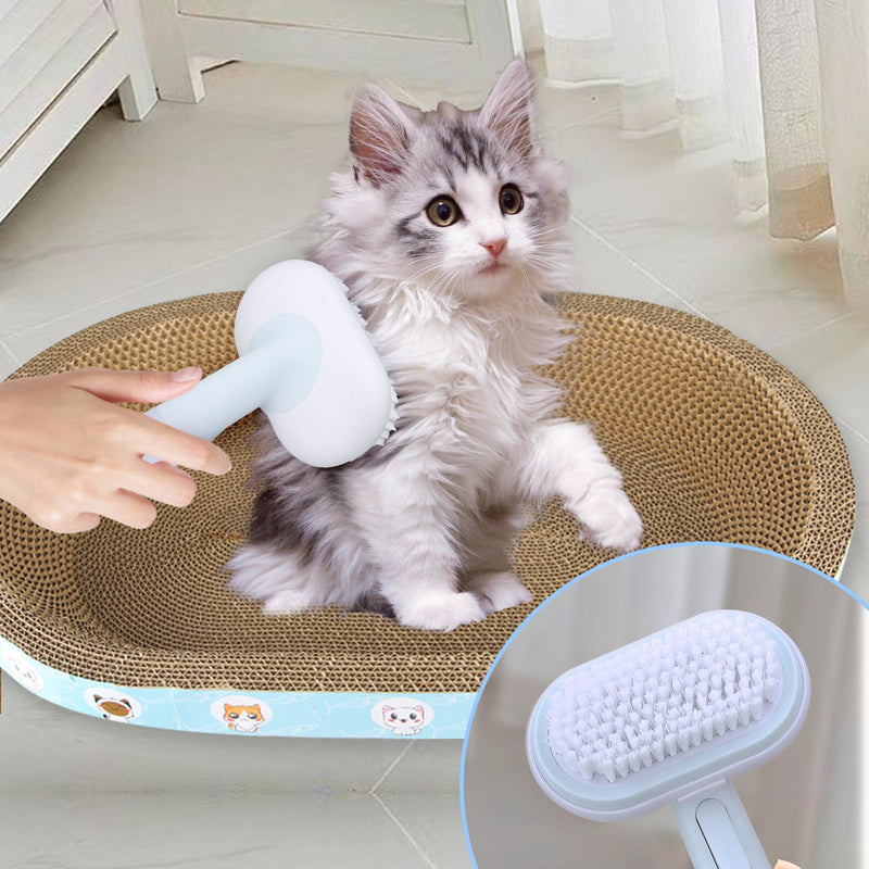 Cat & Dog Brush, 5 in 1 Pet Grooming Supplies Kit, Slicker Brush for Shedding, Dematting Undercoat Rake, Self Cleaning Comb for Indoor cats, Pet Hair Brushes Multifunction Set -Blue - BeesActive Australia