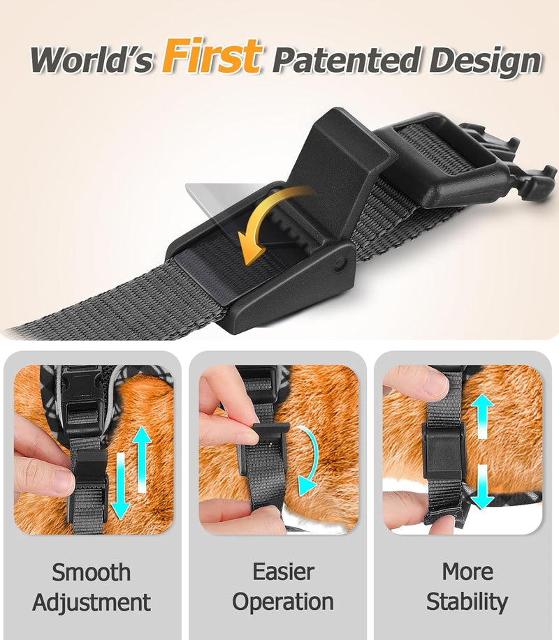 Cat Harness and Leash Set [H500 Pro Escape Proof Cat Harness for Walking, Adjustable Breathable Soft Travel Cat Leash, Reflective Strips Kitten Harness Small Black Plaid - BeesActive Australia