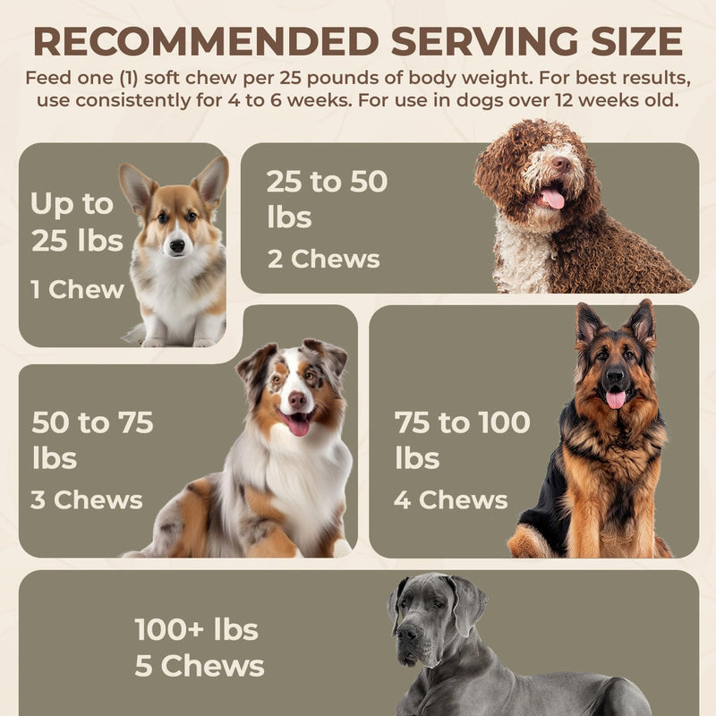 Dog Calming Chews - Bacon Flavor Canine Anxiety Relief & Stress Support - 120 Count Hemp Treats for Pets - Melatonin Free Sleep Aid for Separation Anxiety, Fireworks & Travel