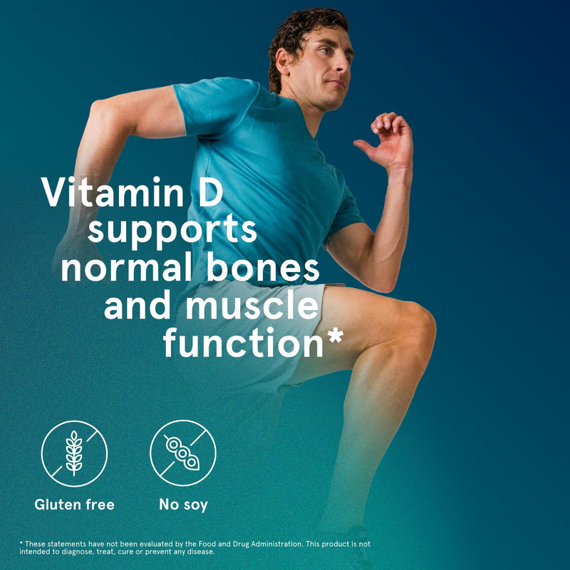 Puori Vitamin D3 Softgels for Adults, 2500 IU (62.5 mcg), 240 Count | Fast Absorbing Supplement Supports Immune System, Bone Health, Density & Muscle Recovery - Non-GMO & Gluten-Free