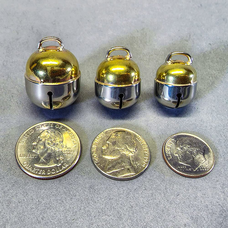 Pair - Handmade in USA, Extra Loud Multifaceted Clacker, Collar Bell for Cats and Dogs, Premium Brass and Nickel Silver Medium Pair - BeesActive Australia