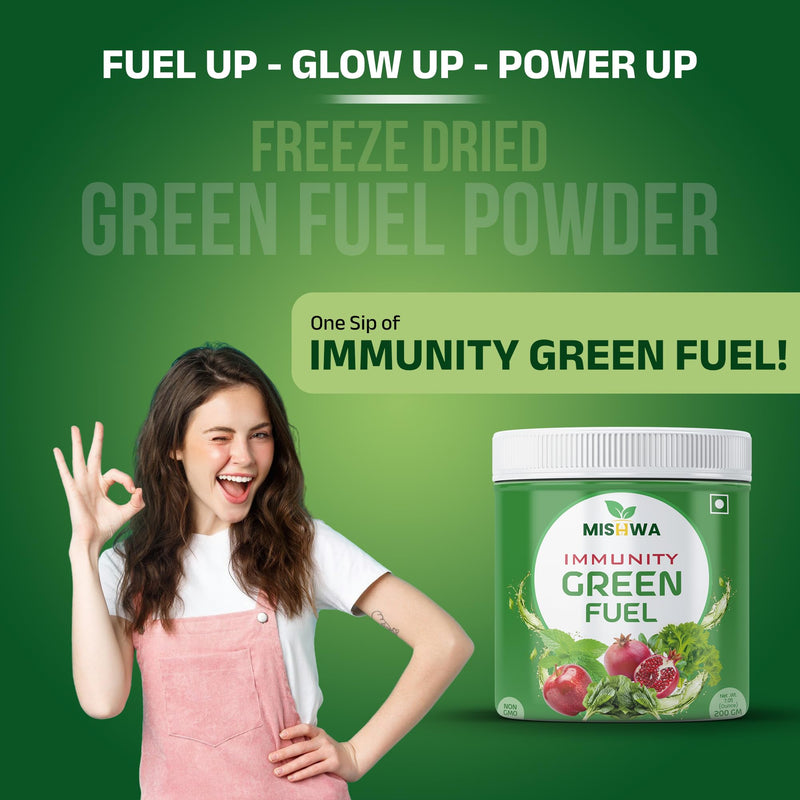 Immunity Boost Green Powder Helps Support Detoxification and Clean Energy Freeze Dried Blend with Apple Celery, Spinach, Mint & Pomegranate 200g 1