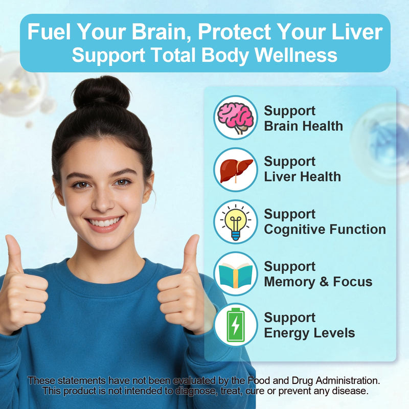 2 Pack Choline Gummies (ALPHA GPC) 550mg,Brain & Liver, Adults & Kids,120Ct | Choline Supplements with DHA, Vitamin B5, Liver, Brain & Cognition Health, Focus & Energy, Vegan, Sugar-Free, BlueberryFlavor 60 Count (Pack of 2)