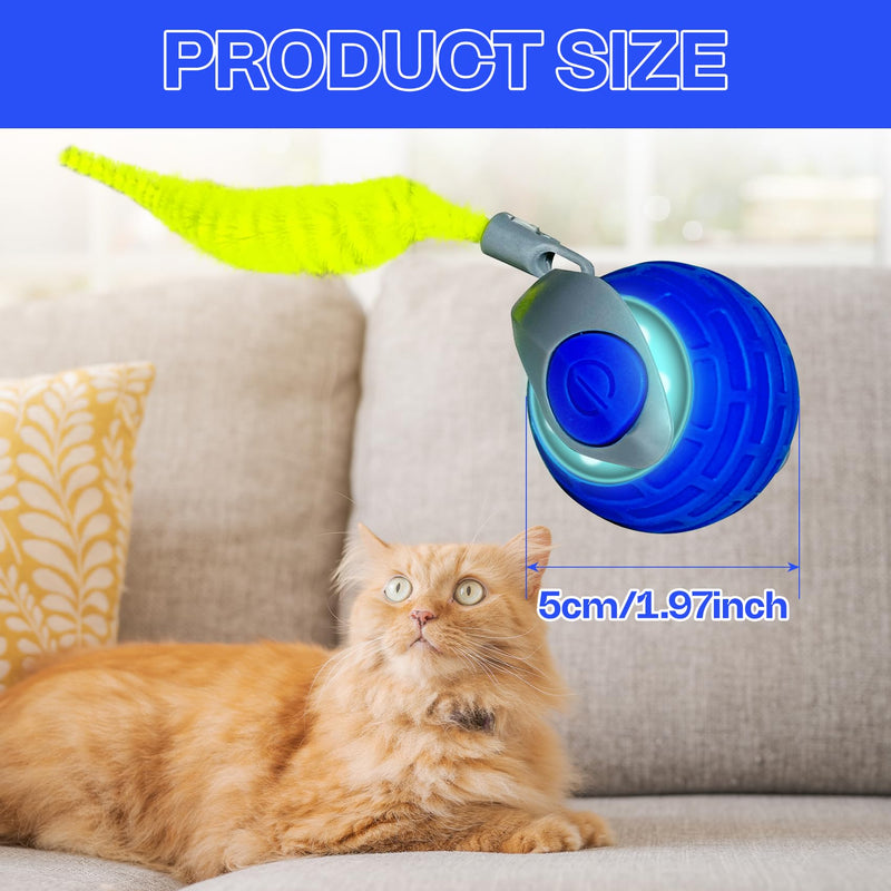 Interactive Cat Toy Ball for Indoor - Strong Driver for Endless Entertainment, Automatic Cat Toy for Indoor Cats, Enrichment and Interactive Cat Toys for Hours of Fun (Blue) Blue - BeesActive Australia