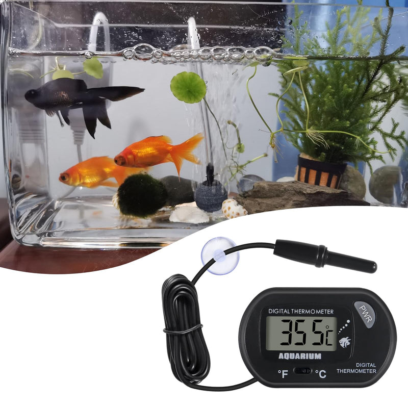6 PackLCD Digital Aquarium Thermometer Fish Tank Water Terrarium Temperature with Suction Cup for Fish Tank Water Terrarium 6