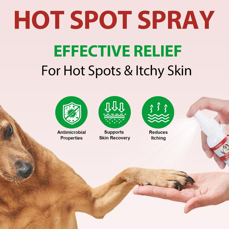 Vet-Approved Dog Hot Spot Spray 100ml | Quantum Silver & Natural Soothing Formula | Anti-Itch Skin Recovery for All Breeds | Lavender Calming | Alcohol-Free Wound Care