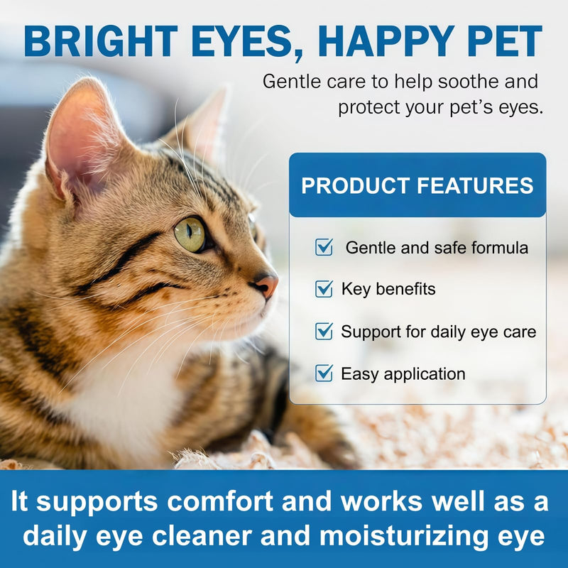 Dog Eye Gel for Gunky Eyes and Dry Eye Drops for Pets,Cat Soothing Eye Gel for Dry Eyes,Pet Eye Care for Dogs and Cats with Dog Eye Cleaner,Effective Eye Drops for Cats and Dogs Eye Gel,5g