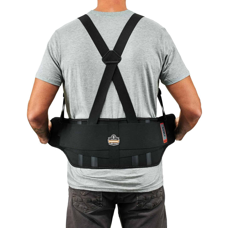 Ergodyne ProFlex 1625 Back Support Brace, Stays and Rubber Webbing for Snug Fit, Removeable Straps, Adjustable Black 2X-Large