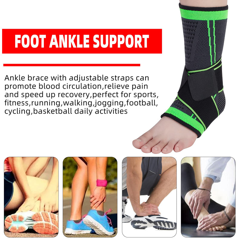 Ankle Support Braces (1Pair), Breathable Ankle Compression Sleeves with Adjustable Wrap,Elastic Ankle Brace Stabilizer for Plantar Fasciitis,Achilles Tendonitis,Sprained Ankle Pain Swelling Relief 2