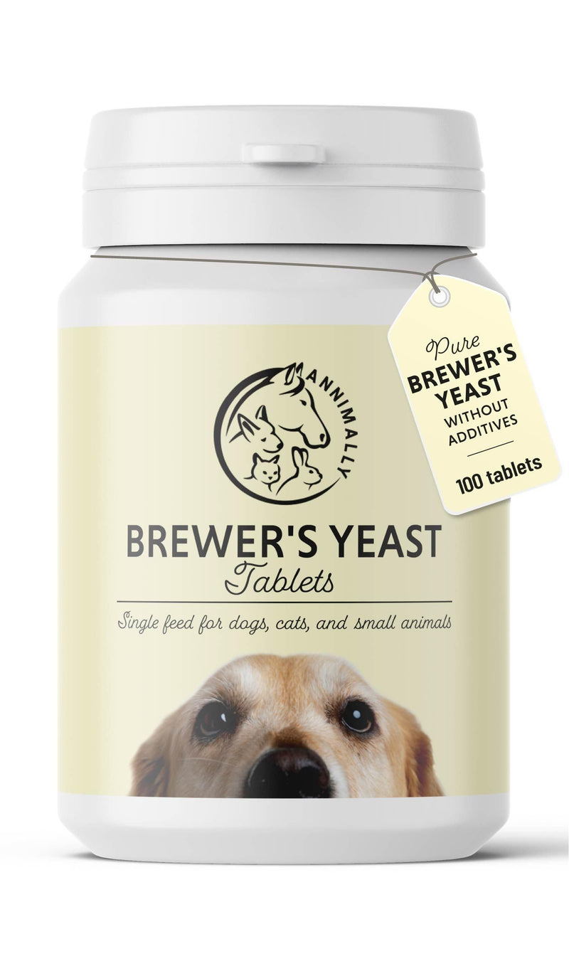Annimally Brewers Yeast Tablets for Dogs, Cats & Small Pets 100 pcs. - Daily Supplement to Support a Normal-Looking Coat, Made in Germany