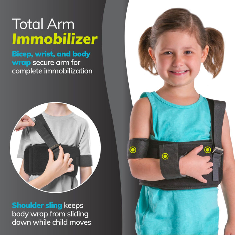 BraceAbility Pediatric Shoulder Immobilizer | Child Size Arm Sling Stabilizer for Broken Collarbone & Shoulder Injuries - Fits Toddlers, Kids, Youth & Teens (20" - 30" Chest Circumference) - BeesActive Australia