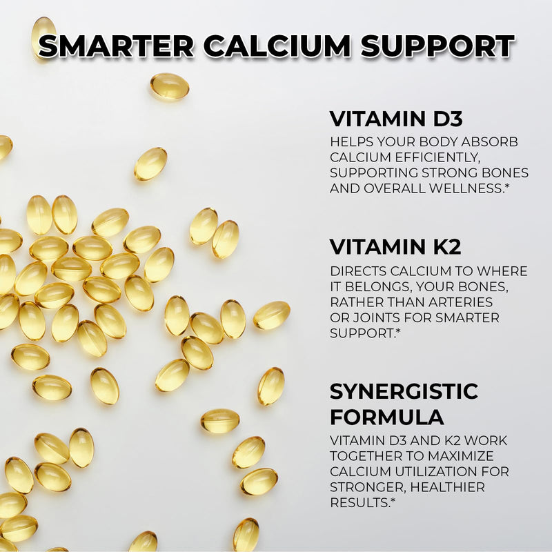 Inhale Vitamin D3 + K2 with Coconut Oil – 5000 IU D3 & 100 mcg MK7 K2 for Bone, Heart & Immune Support – Non-GMO · Soy Free · Gluten Free – 120 Softgels