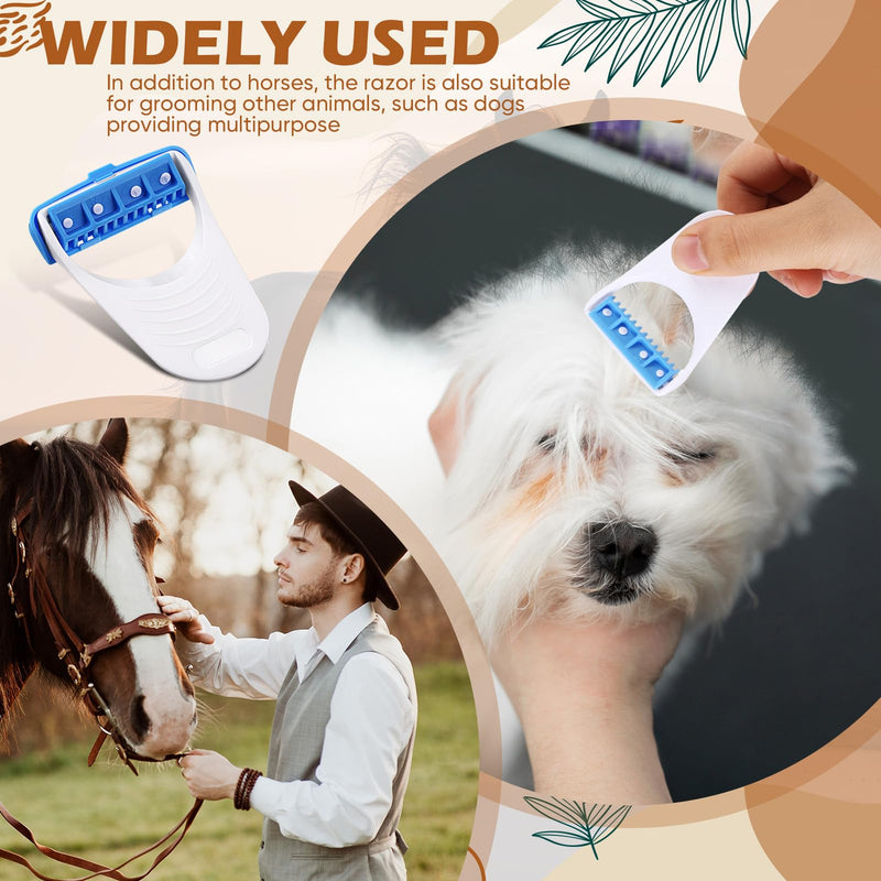 6 Pcs Horse Clippers Horse Grooming Razor Disposable Grooming Razor Fit for Horse Dog, White - BeesActive Australia