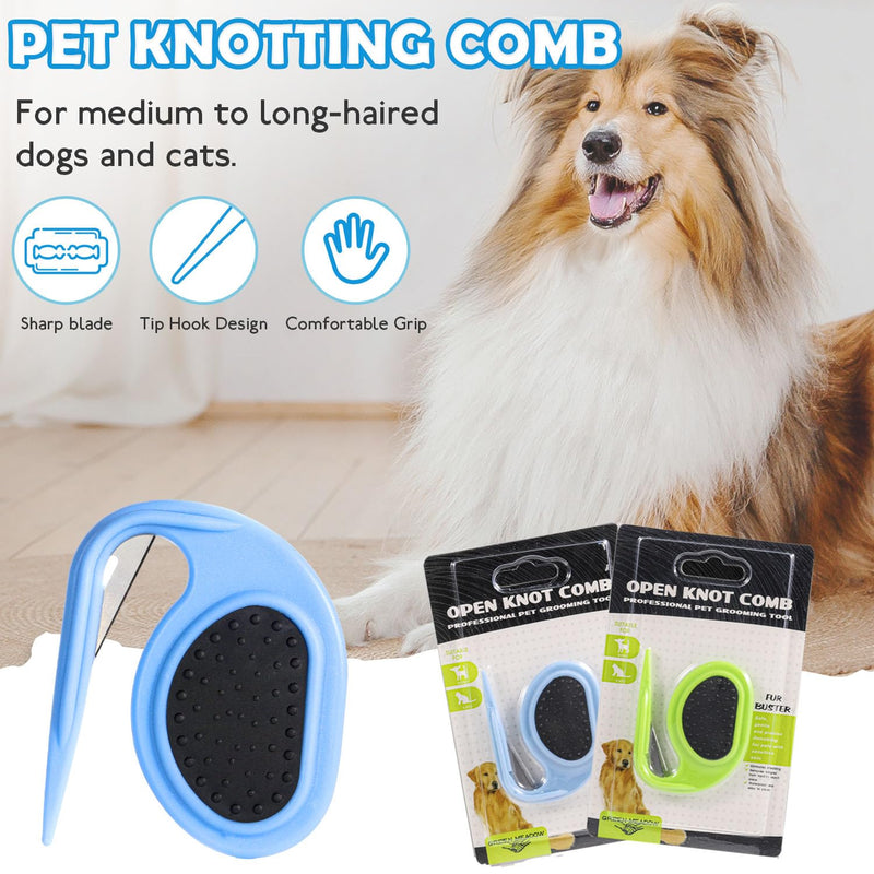 2 Pcs Pet Knotting Comb - 3 in 1 Grooming Tool for Cats and Dogs - Easy to Use - Removes Tangles and Knotted Hair - Suitable for All Pets - Professional Grooming at Home - BeesActive Australia