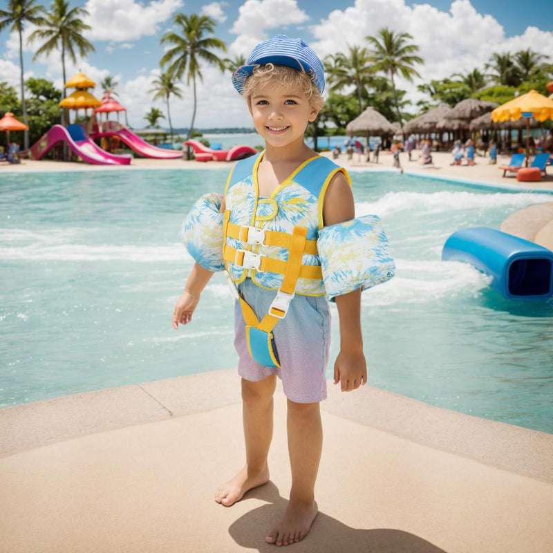 Gogokids Toddler Swim Vest for Kids 33-66 Pounds, Toddler Floaties Water Wing Arm Float, Swim Jacket with Adjustable Safety Strap for 2 3 4 5 6 Years Old Girls and Boys in Pool/Puddle Z-Blue Fit 2-3 Years, 33-42 Pounds - BeesActive Australia