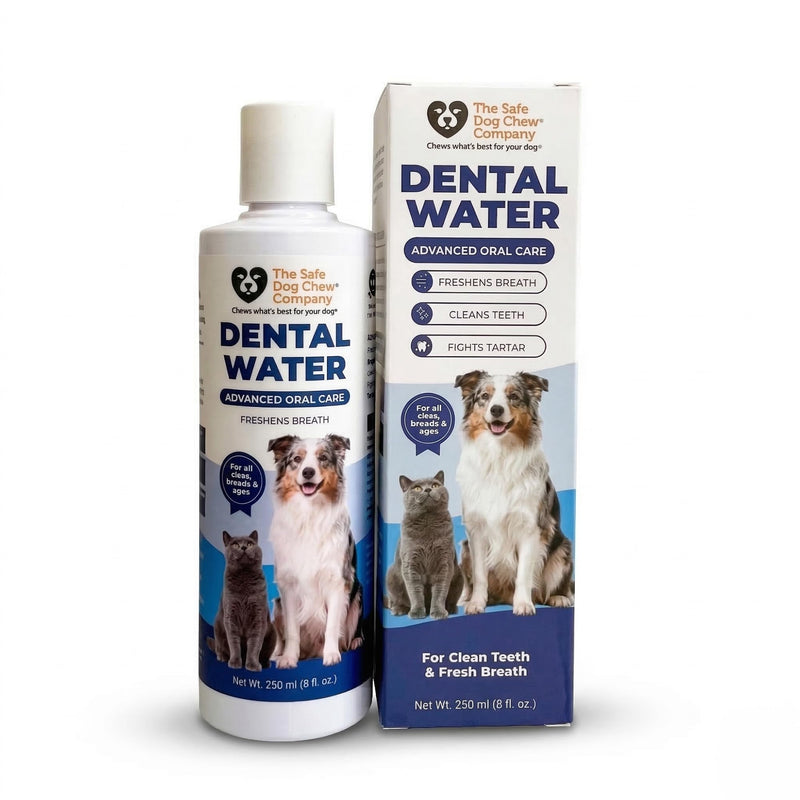 Dental Water for Dogs & Cats – Freshens Breath, Reduces Tartar, Cleans Teeth – Natural Enzyme Formula with Grape Seed Extract, Spirulina, Cinnamon & Sage Advanced Oral Care for Pets, 250ml (8 fl. oz.)