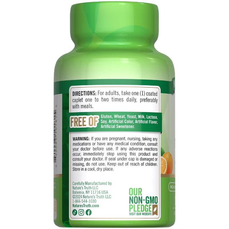 Nature's Truth Vitamin C Bioflavonoids & Rose Hips | 1000mg | 100 Caplets | Vegan, Non-GMO and Gluten Free Supplement