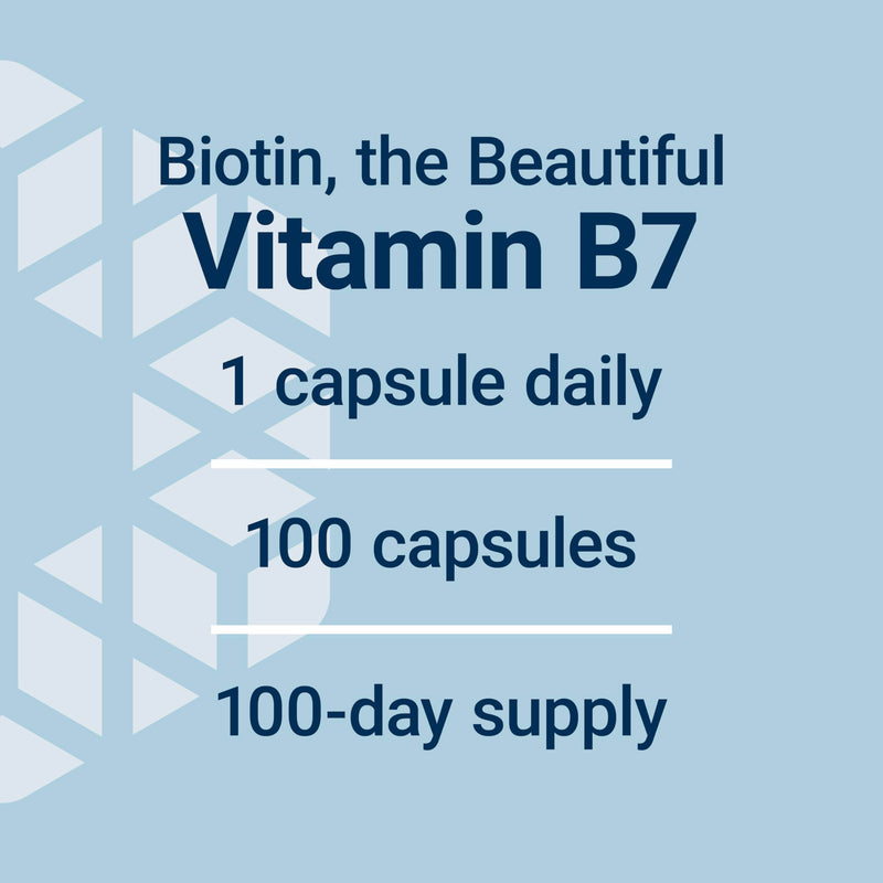 Life Extension Biotin 600 mcg Vitamin B7 Support Supplement for Beautiful Hair, Nails & Beyond – Gluten-Free, Non-GMO - 100 Capsules | Supports Hair, Nail & Skin Health, Non-GMO & Gluten-Free Vitamin B7