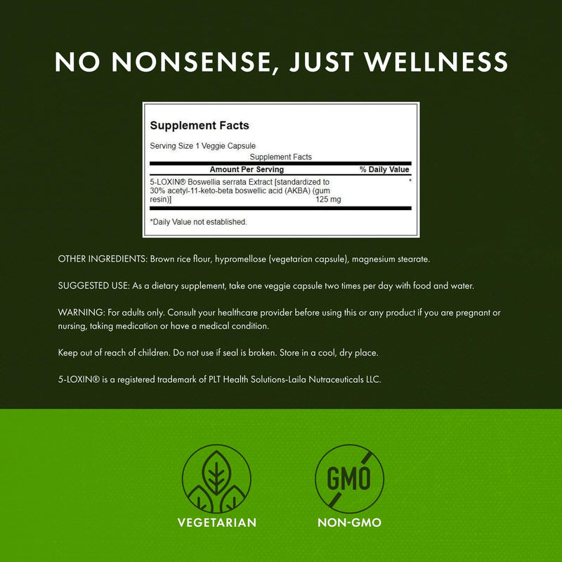 Swanson Boswellia Serrata Extract 125 mg 60 Veg Caps (3 Pack) 60 Count (Pack of 3) - BeesActive Australia