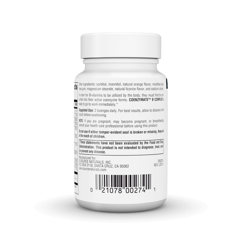 Source Naturals Coenzymate B Complex, 30 Orange Flavored Lozenges 30 Count (Pack of 1)
