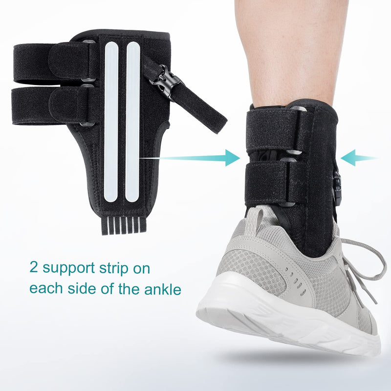 Foot Drop Brace for Walking Lifting Shoes, Drop Foot AFO Brace Help Raise Shoes, Foot Up Splint for Ankle, Improved Walking Gait, Prevent Falls and Injuries, for Left and Right-Black BIack - BeesActive Australia