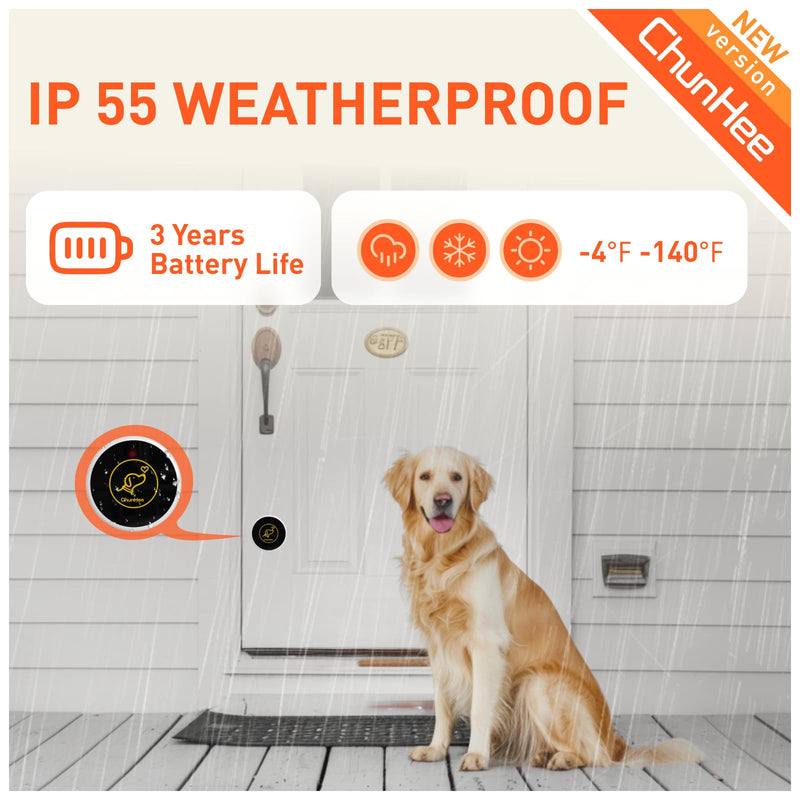 ChunHee Dog Bells to Go Outside,Customized Ringtones Bells for Dog Training to Go Outside,Dog Door Bell for Dogs to Ring to Go Potty,Dog Bells with Adjustable Volume,1 Receiver & 2 Dog Buttons 1 Receiver+2 Touch Button - BeesActive Australia