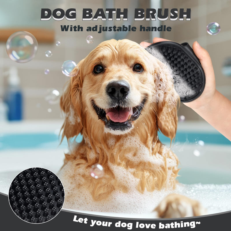 3PCS Dog Grooming Kit I Dog Brush for Shedding I Deshedding Dog Brush I Metal Dog Comb I Dog Bath Brush I Undercoat Rake for Dogs and Cats I Premium Pet Supplies (White Black) White Black - BeesActive Australia