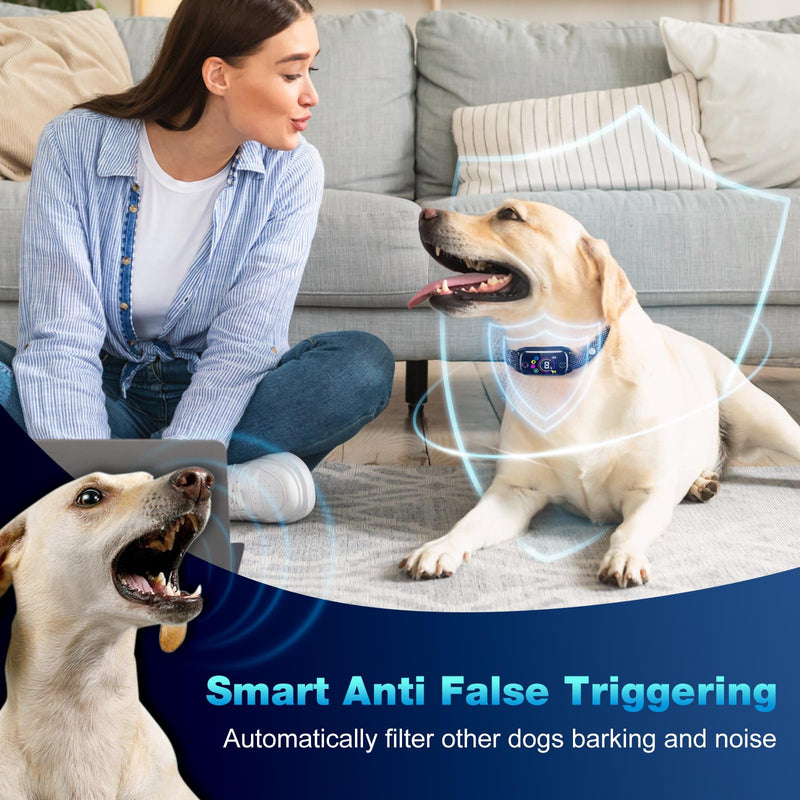 Dog Bark Collar 2 Pack, Bark Collar for Large Medium Small Dogs, Smart Bark Collar, Rechargeable Anti Bark Collars for Dogs with 8 Adjustable Sensitivity, Bark Shock Collar with 4 Training Modes shock 2 packF - BeesActive Australia