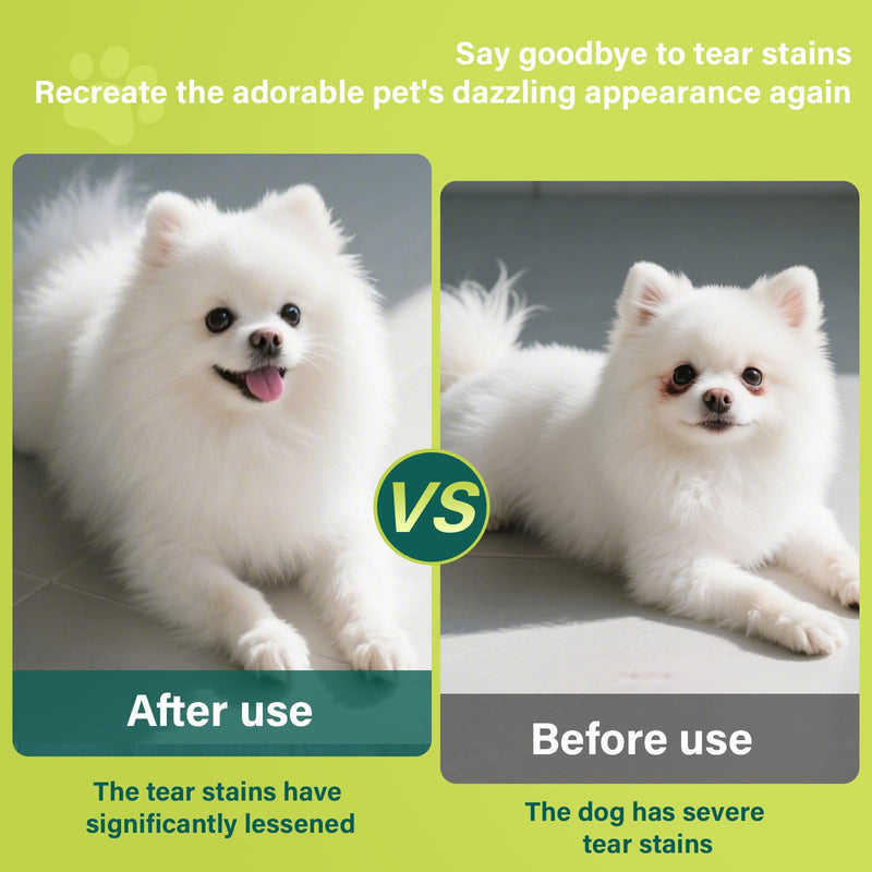 Tear Stain Chews for Dogs - Dog Tear Stain Remover & Supplement with Antioxidant Blend, Vitamin C, Lutein - 120ct Beef Flavor Soft Chews for Eye Health & White Fur Care (ND-038) ND-038