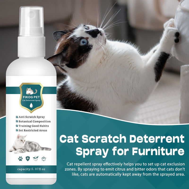 Cat Deterrent Spray Indoor, Cat Repellent Indoor for Cat and Kitten, Cat Scratch Deterrent Training Aid for Furniture, Sofas, Rugs, Curtains, Plants, Cat Deterrent Indoor and Outdoor (5.07FL OZ) Green1 - BeesActive Australia