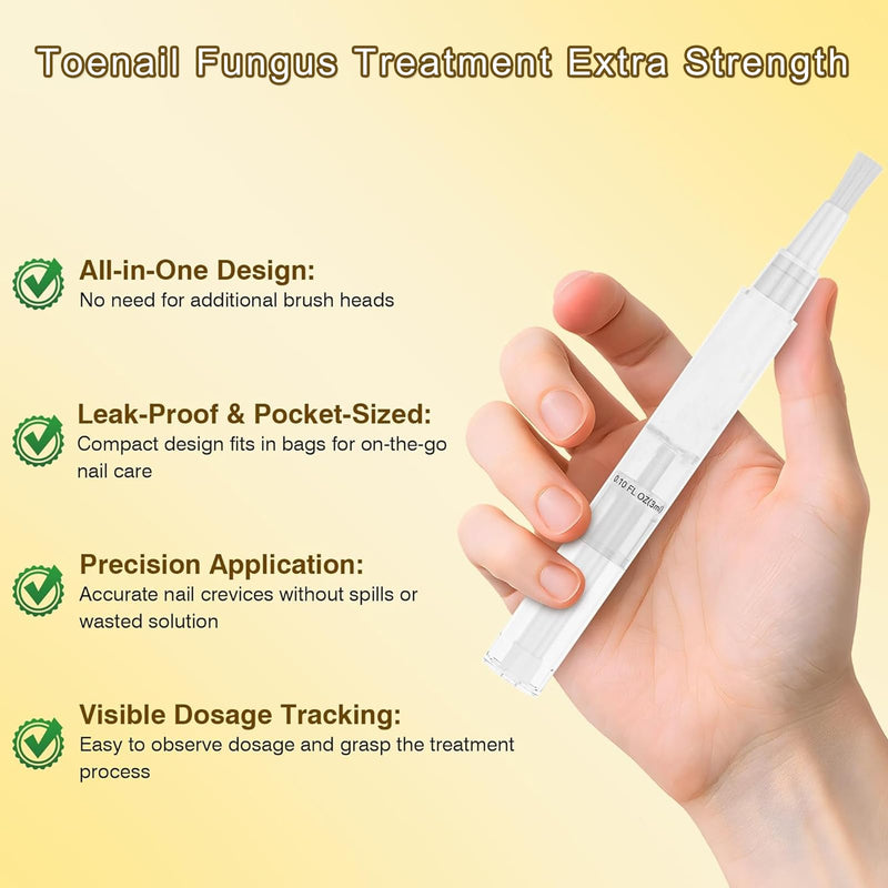 Toenail Fungus Treatment Extra Strength, Nail Repair for Damaged Nails with 25% Undecylenic Acid & Tolnaftate, Fungal Treatment for Toenails & Fingernails