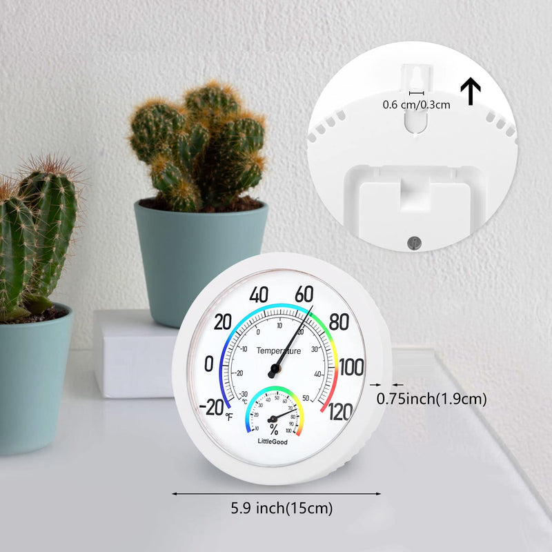 6" Thermometer Indoor with Humidity Gauge - Wall Thermometer/Hygrometer for Home Decorative, Updated Analog Dial Temperature Humidity Monitor for Room Temp - BeesActive Australia