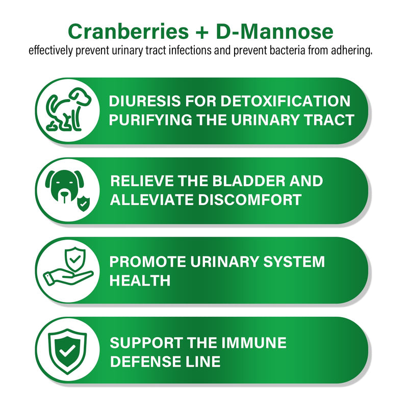 D-Mannose & Cranberry Supplement for Dogs - Bladder Control Supplement, Beef Flavor Soft Chews -Urinary Tract Health, Bladder Control, Immune & Gut Health - 120 Count (120 Ct, Beef) 120 Ct