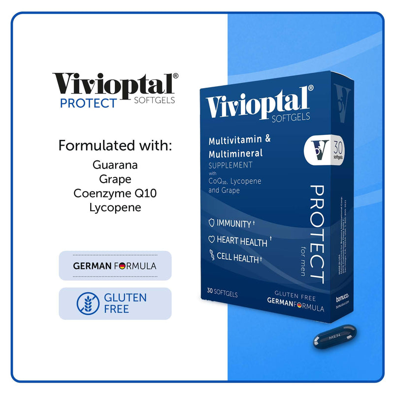 Vivioptal for Men, 30 Softgels + Vivioptal Women, 30 Softgels, Multivitamin & Multimineral, Gluten Free, German Formula